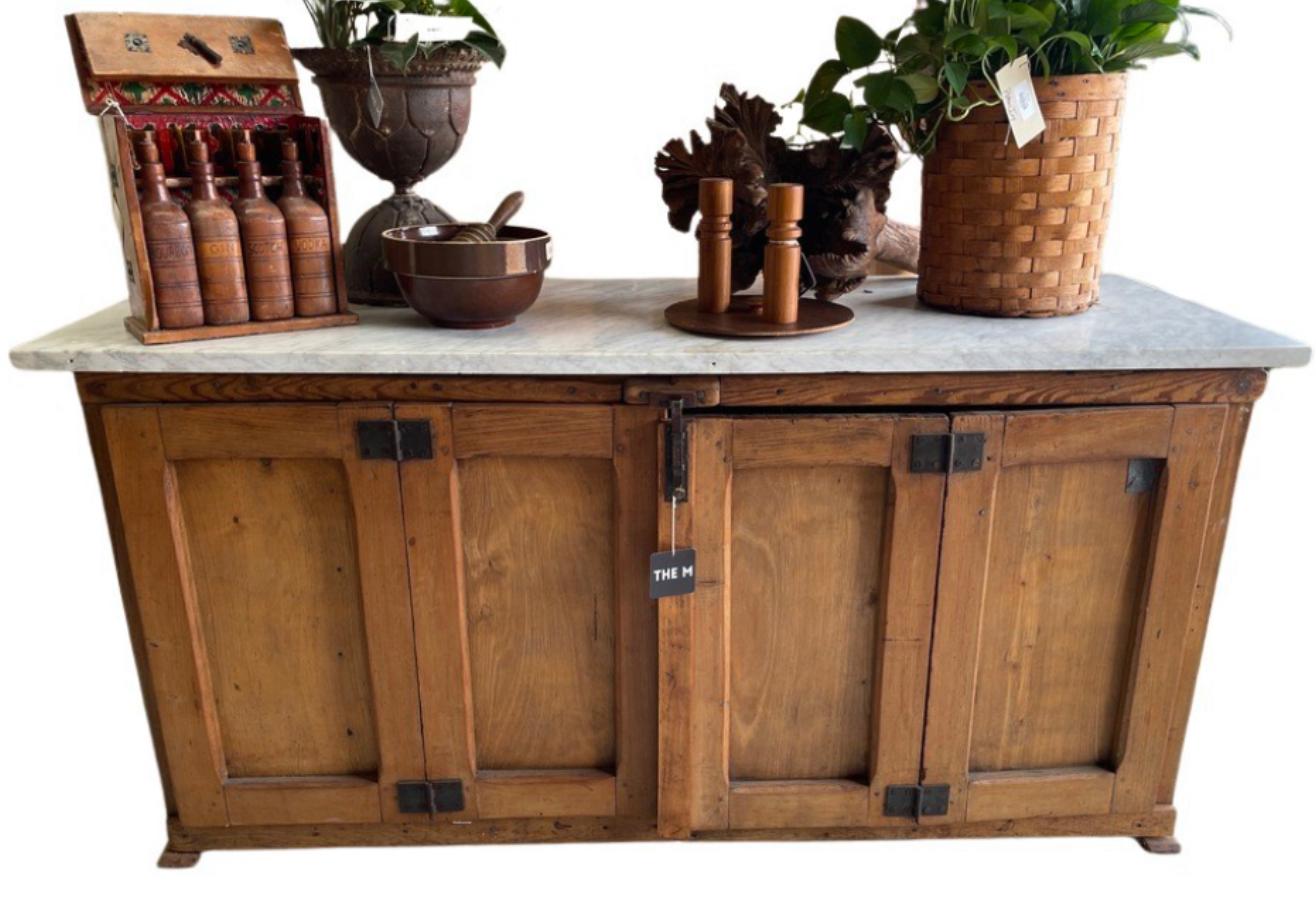 French Marble Top Boulangerie, Baker’s Cabinet, Island 4