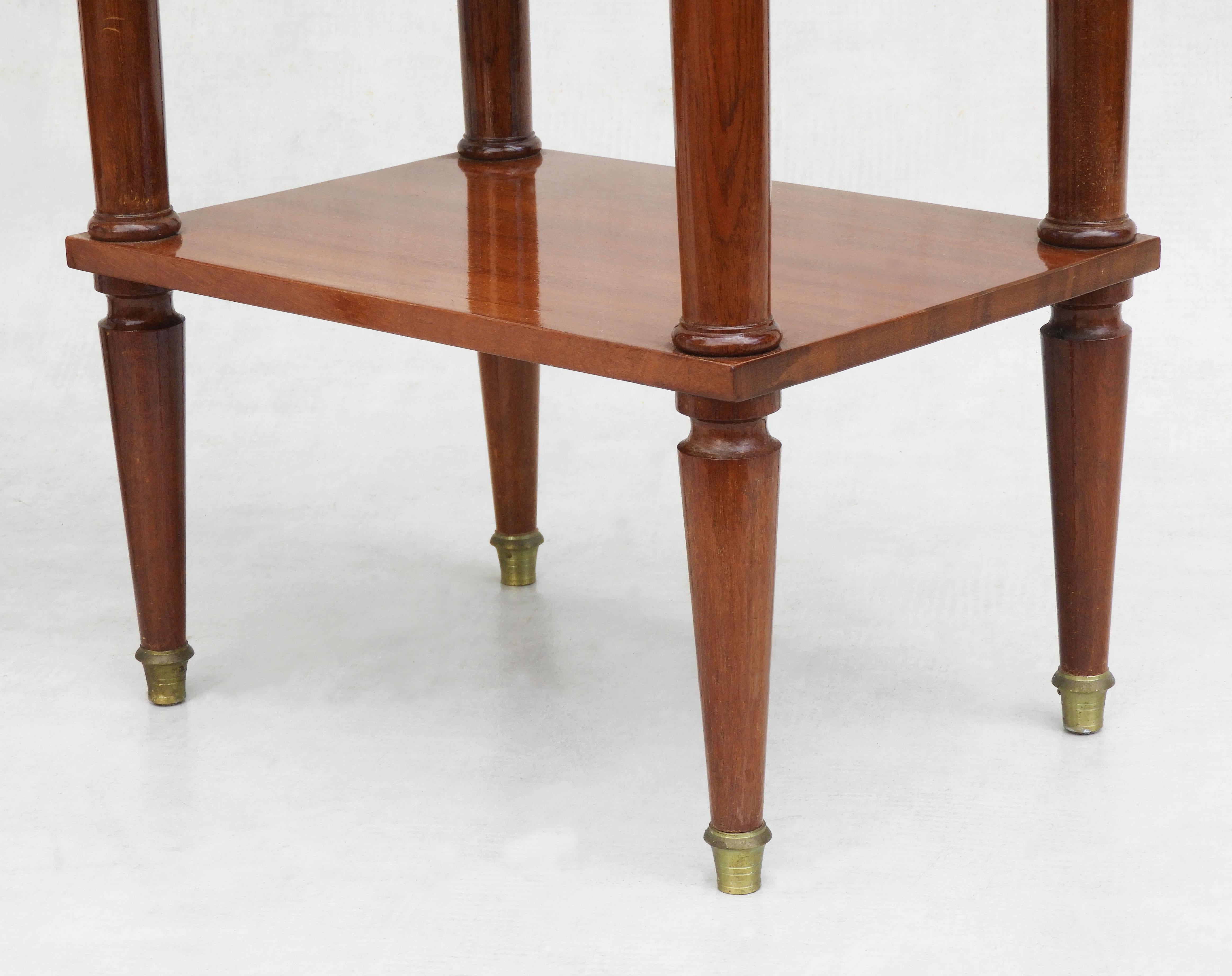 Pair of French Marble Top Brass Galleried Nightstands/Side Tables France C1960 For Sale 10