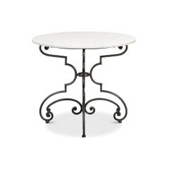 French Marble Top Brasserie Table