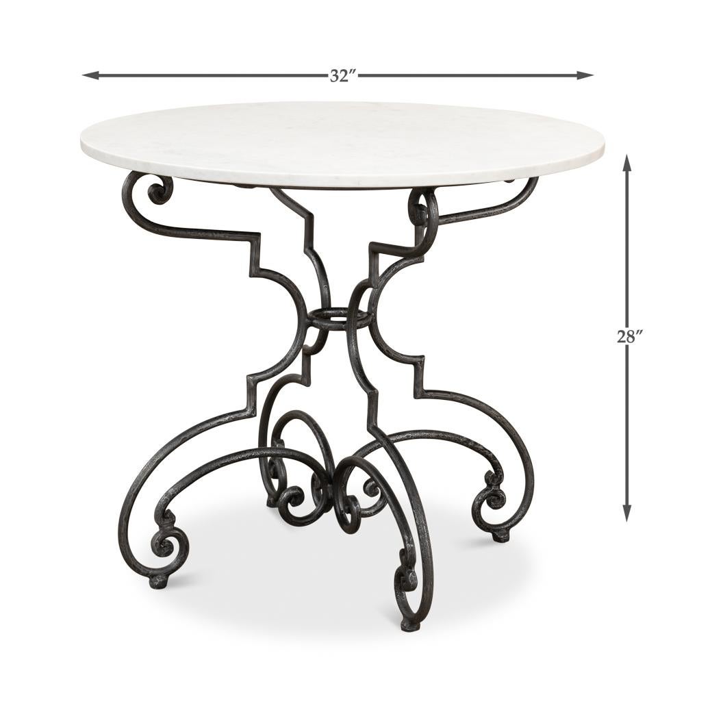 French Marble Top Brasserie Table For Sale 1