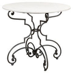 French Marble Top Brasserie Table
