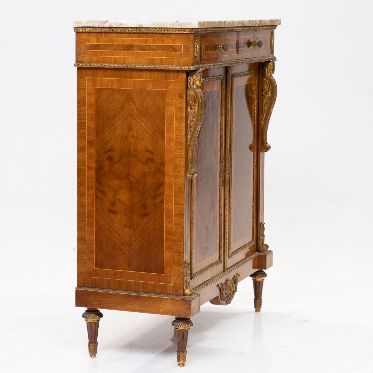 Louis XVI French Marble-Top Cabinet