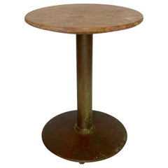 Vintage French Marble-Top Cafe Bistro Table