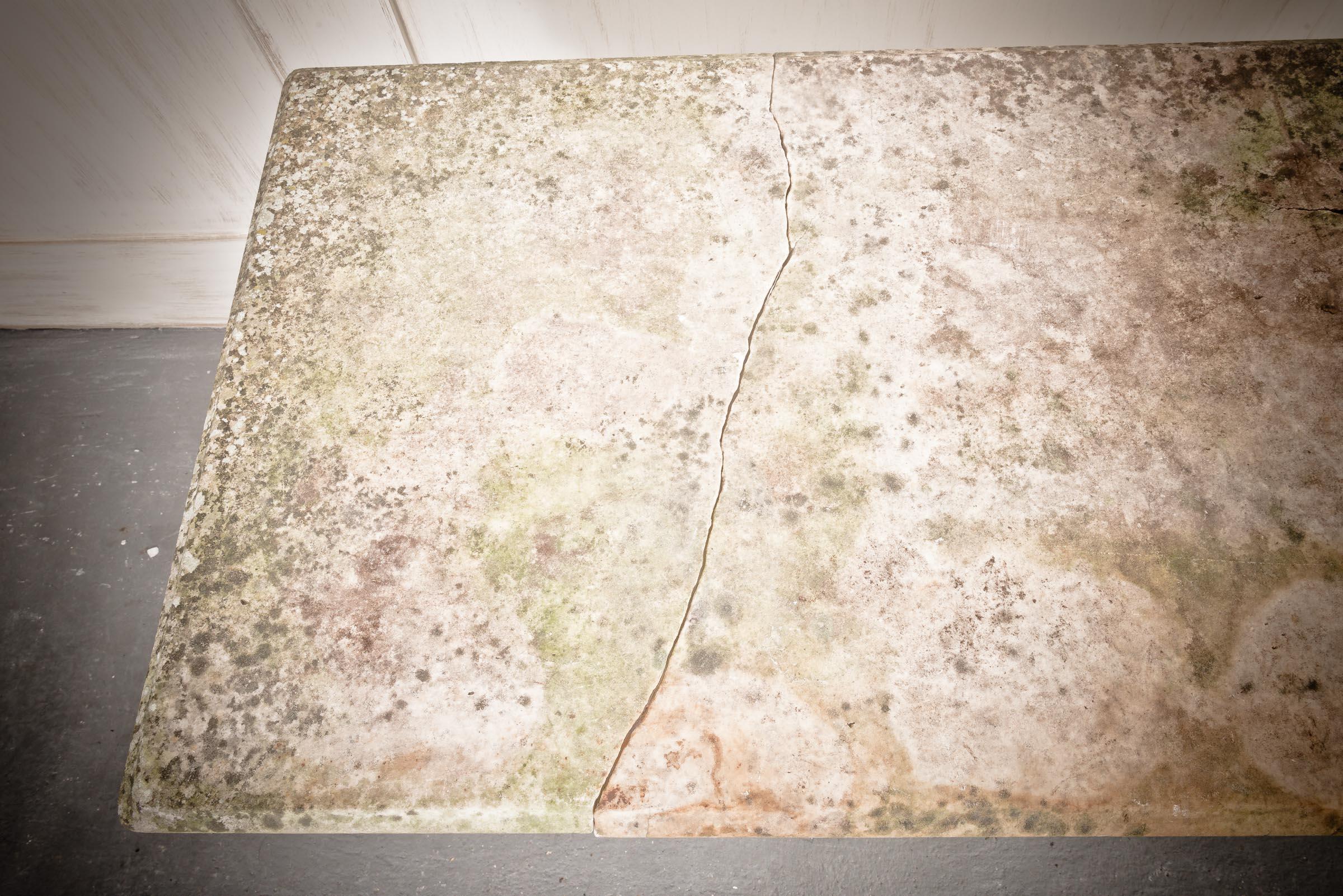 Französisch Marmorplatte Gusseisen Patina Tisch im Zustand „Gut“ im Angebot in Alton, GB
