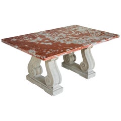 French Marble-Top Center Table