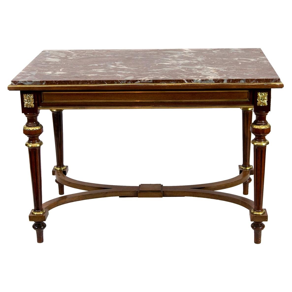 French Marble Top Center Table For Sale