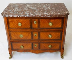 French Marble-Top Chest with Ormolu, 19th Century