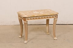 French Drinks Table with Unusual Marble Top and Vitruvian Scroll Pattern