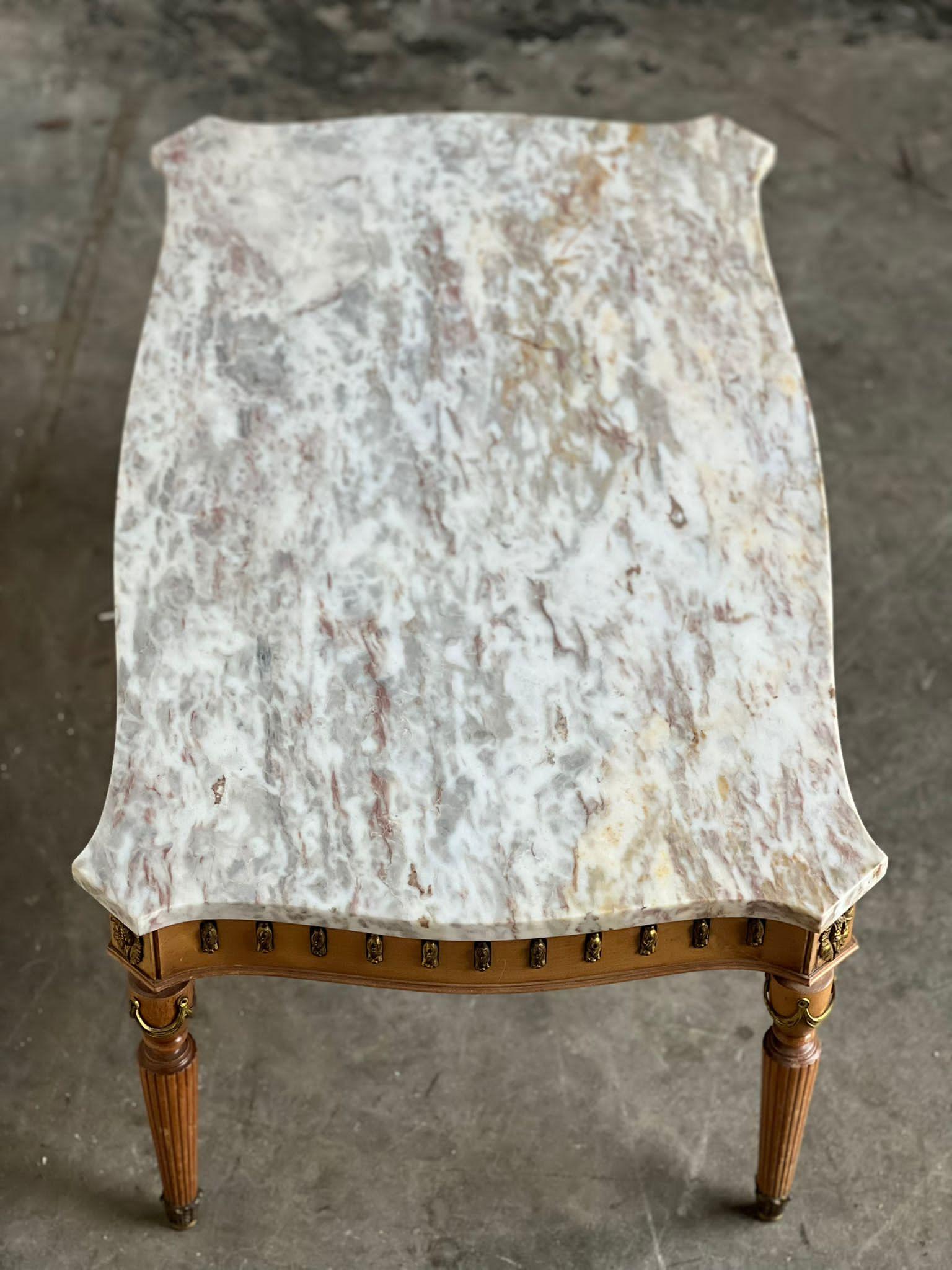 French Marble Top Coffee Table In Good Condition In Seaford, GB