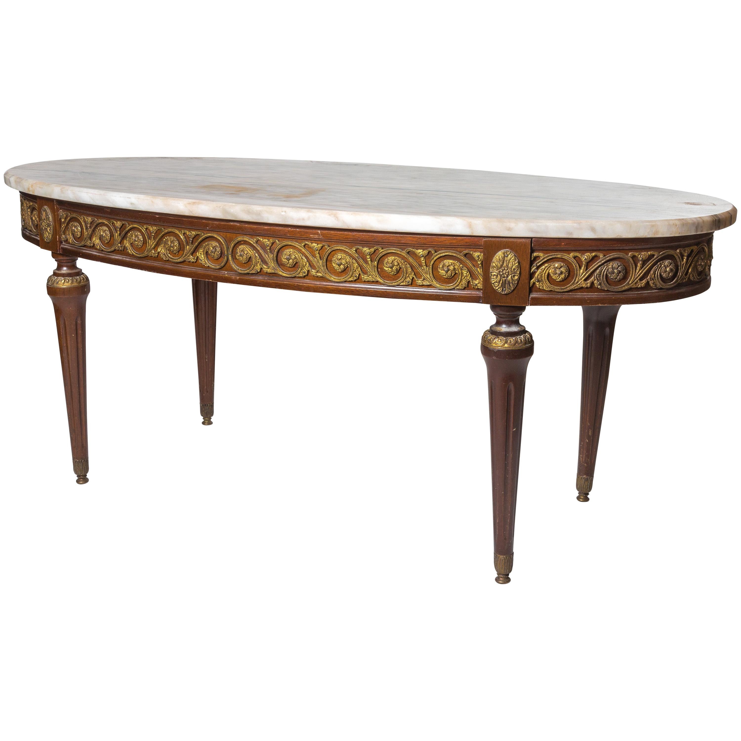 French Marble-Top Coffee Table