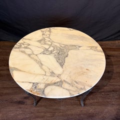 French Marble Top Coffee Table with Ormolu Mounted Apron and Cabriole Legs