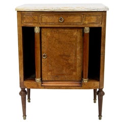 Antique French Marble-Top Console Cabinet