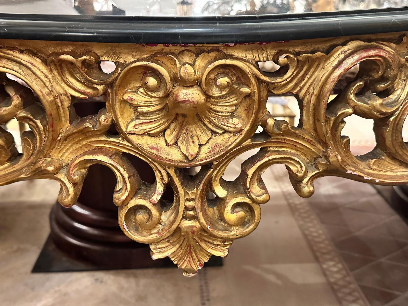 Mid-20th Century French Marble Top Console For Sale