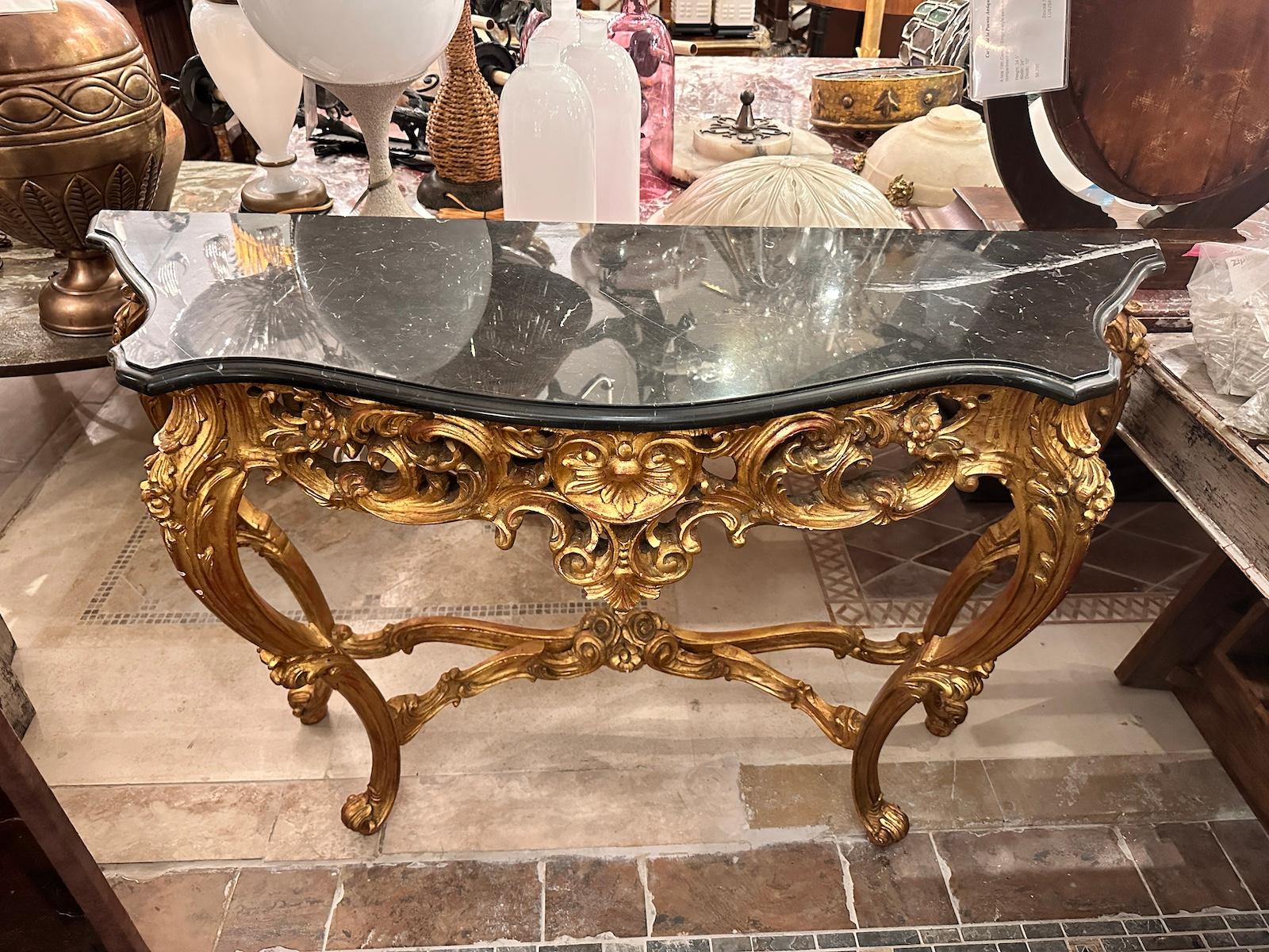 French Marble Top Console For Sale 1