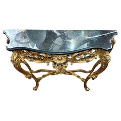 Vintage French Marble Top Console