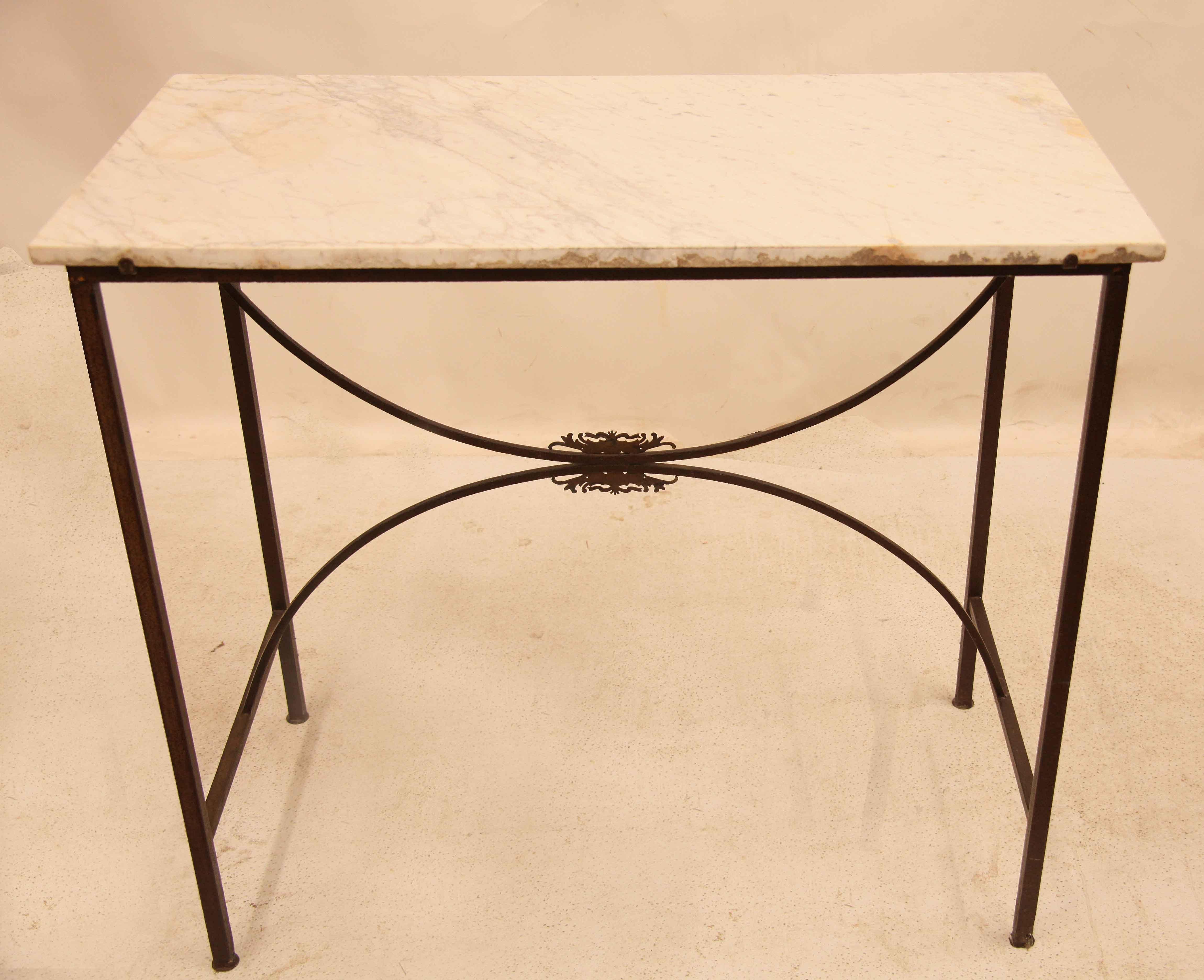 Table console française à plateau en marbre  en vente 4