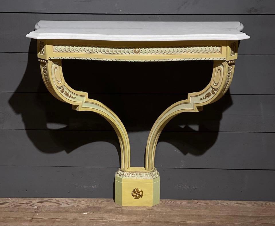 French Marble Top Console Table For Sale 6