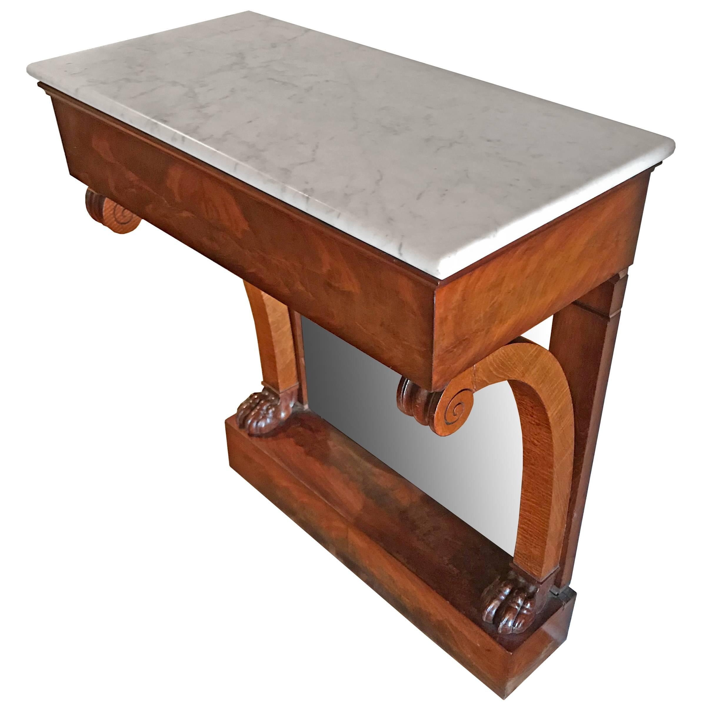 Empire French Marble-Top Console Table