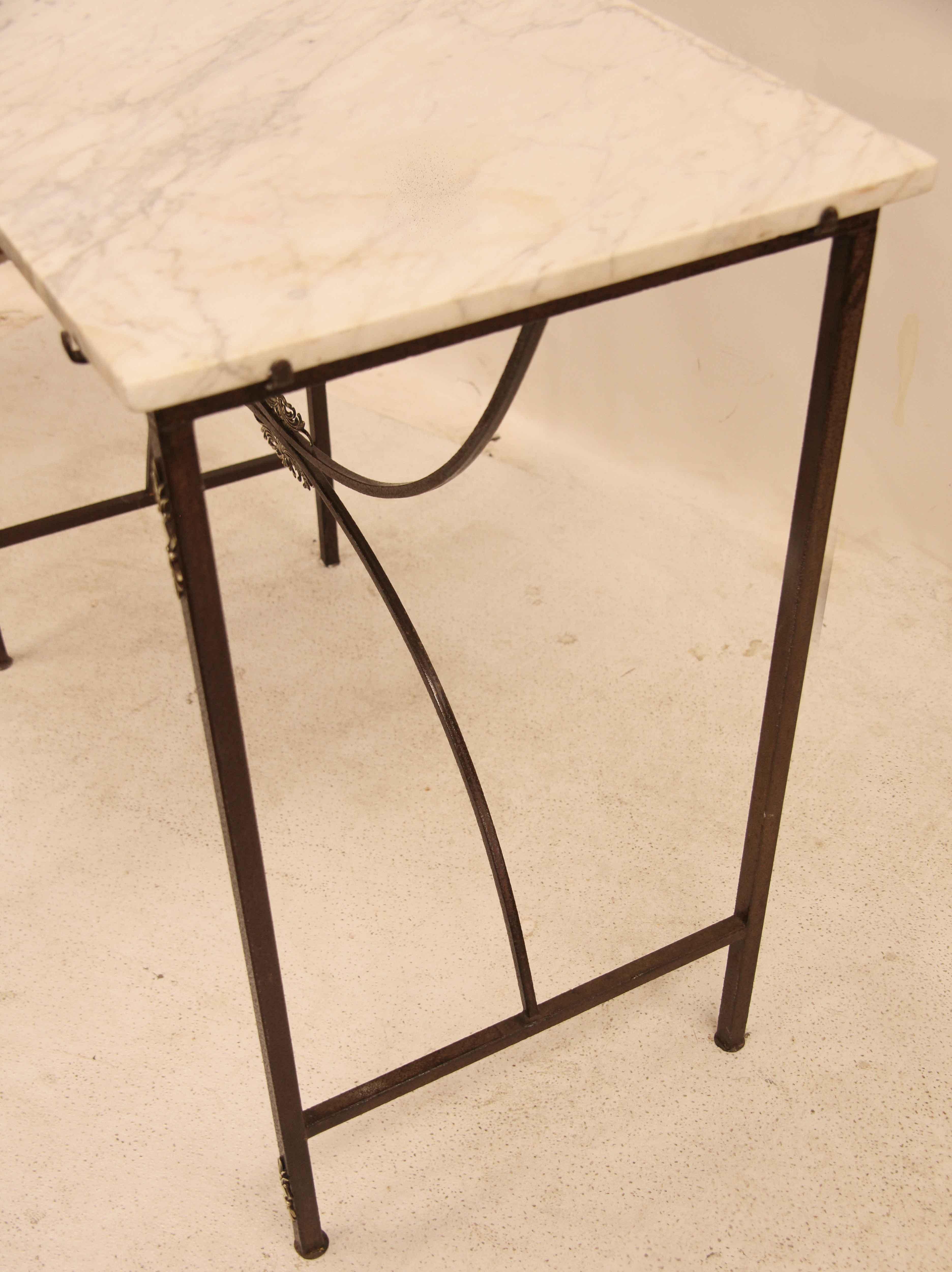 French Marble Top Console table  In Good Condition For Sale In Wilson, NC