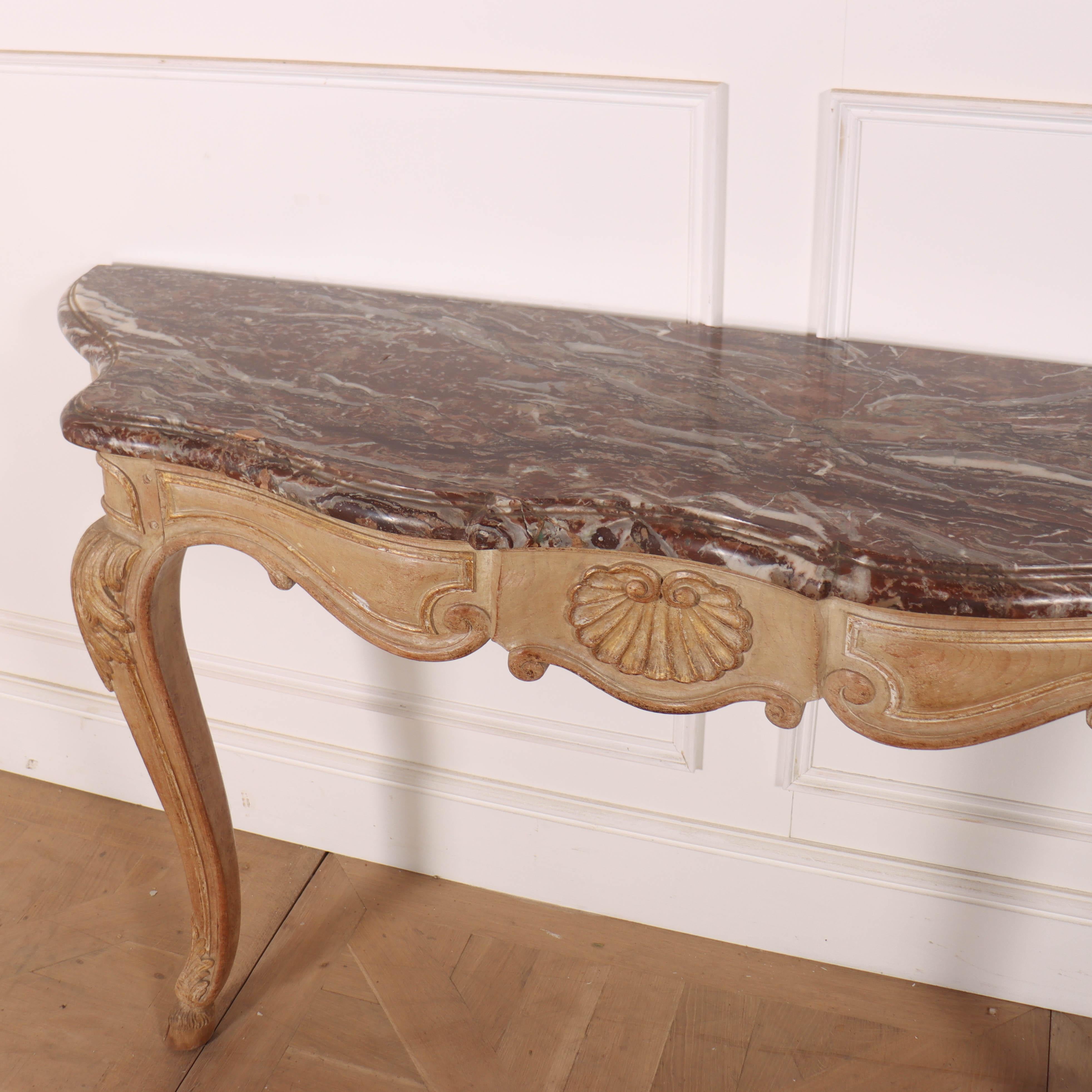 19th Century French Marble Top Console Table For Sale