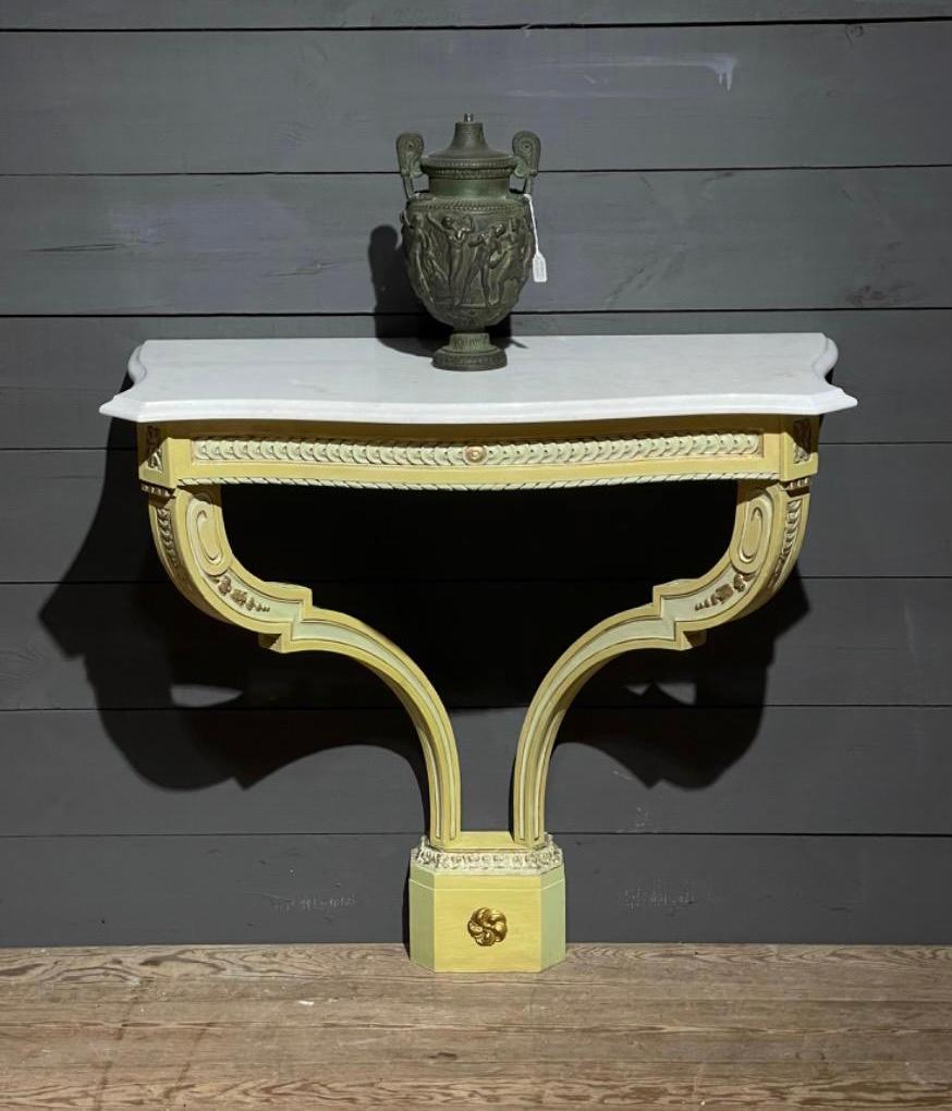 French Marble Top Console Table For Sale 2