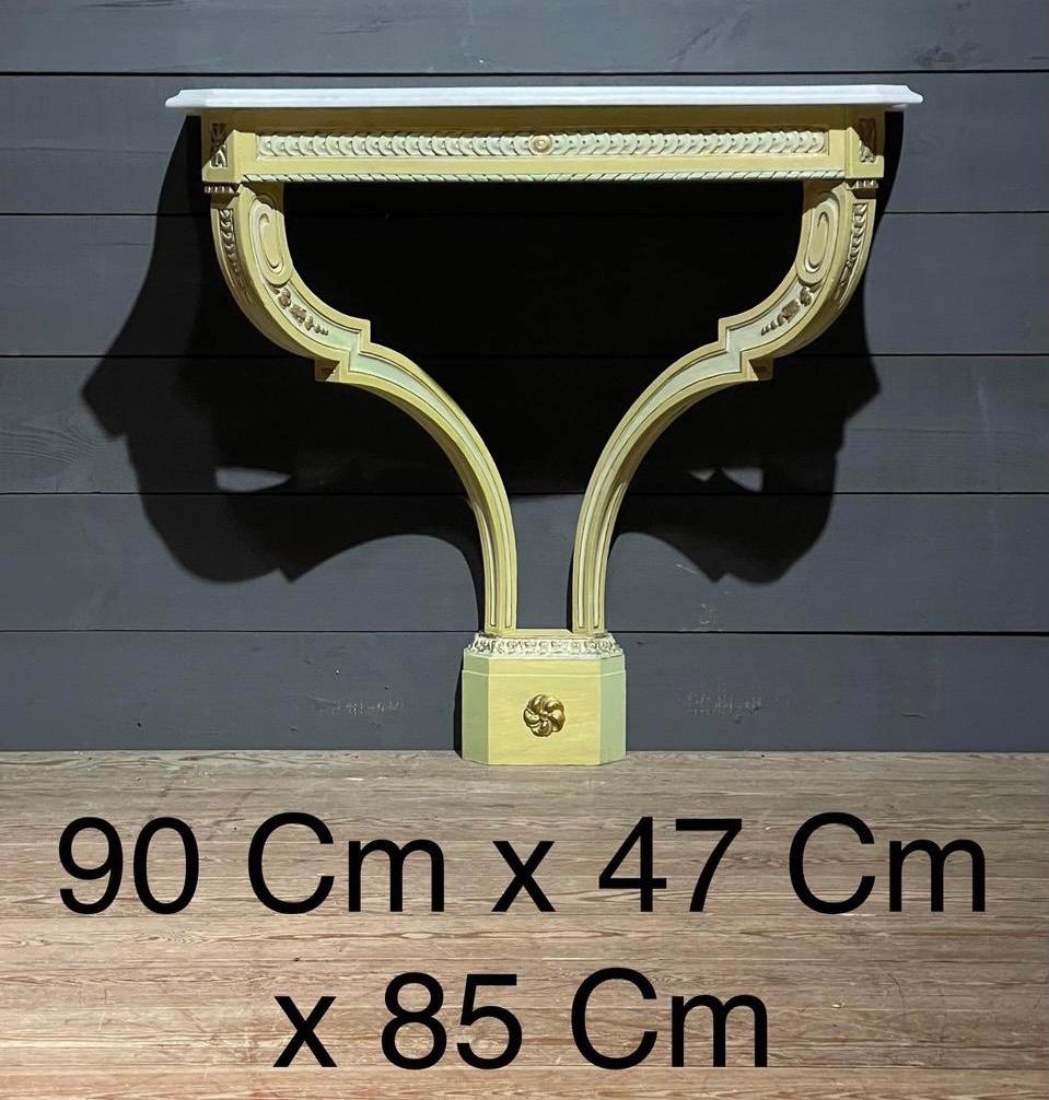 French Marble Top Console Table For Sale 3