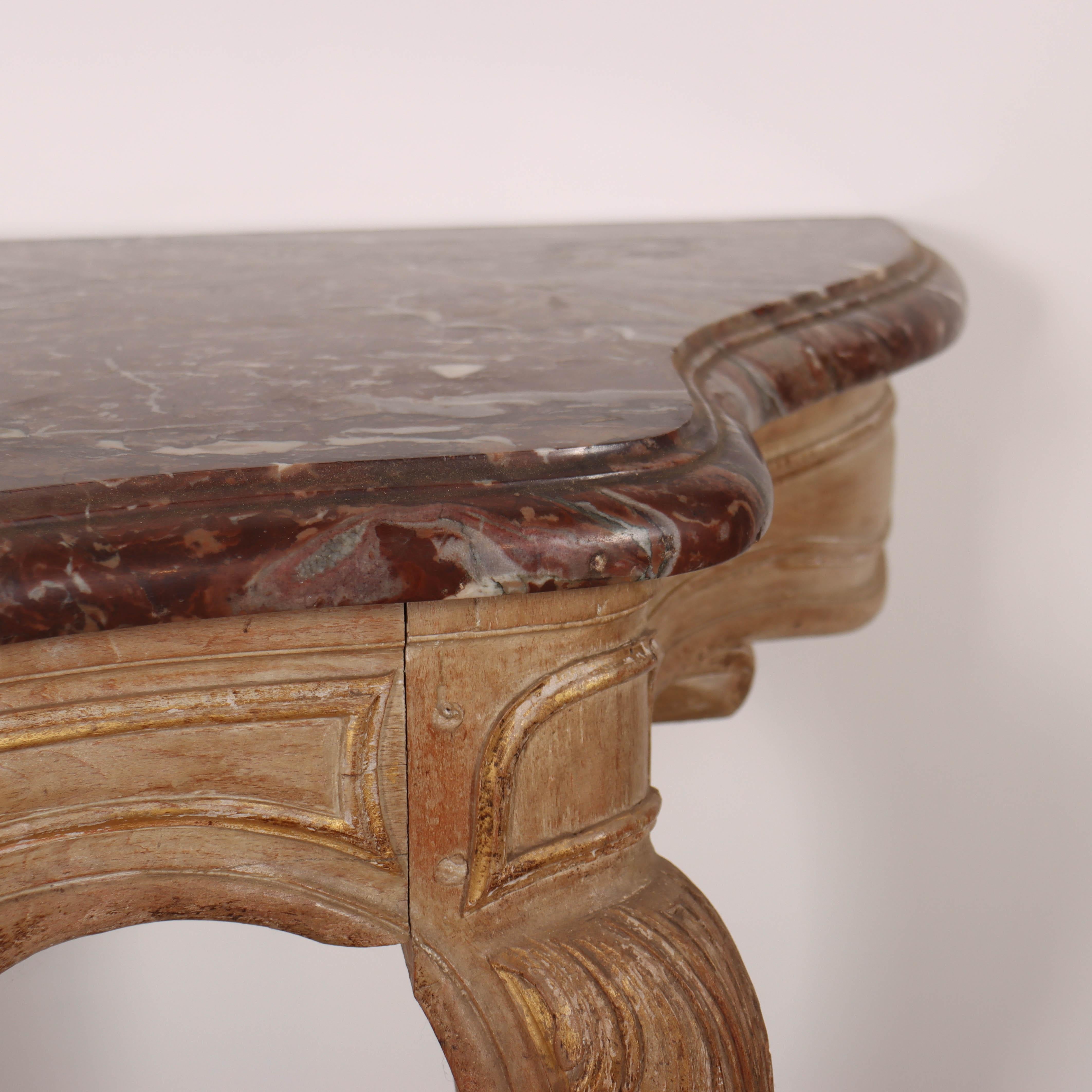 French Marble Top Console Table For Sale 1