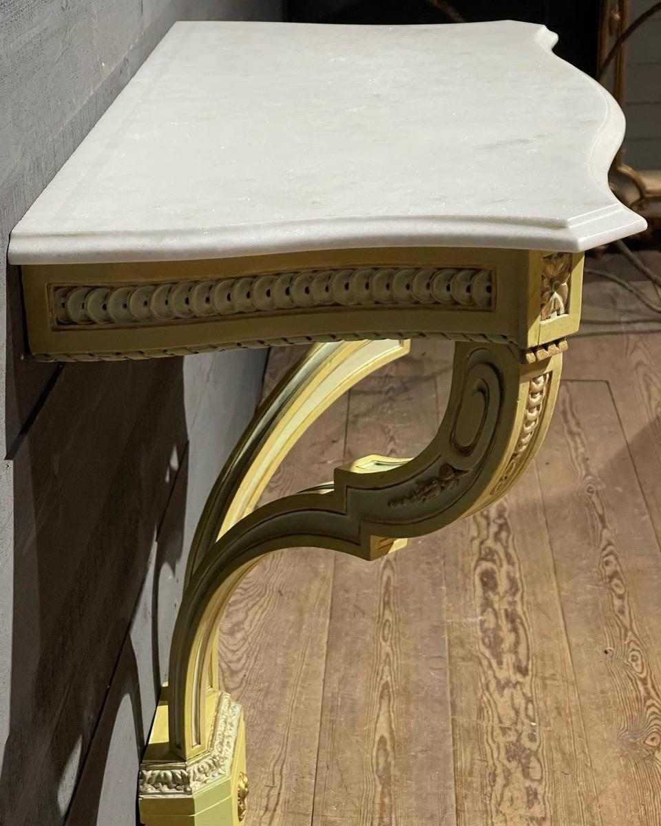 French Marble Top Console Table For Sale 4
