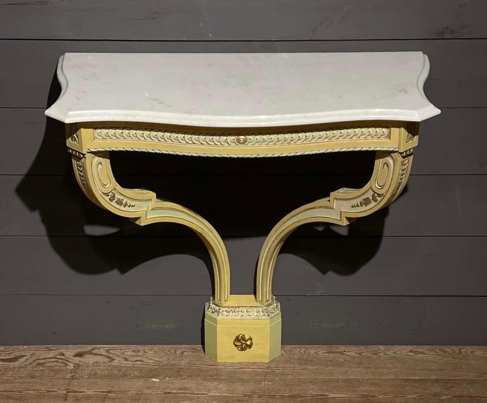 French Marble Top Console Table For Sale 5