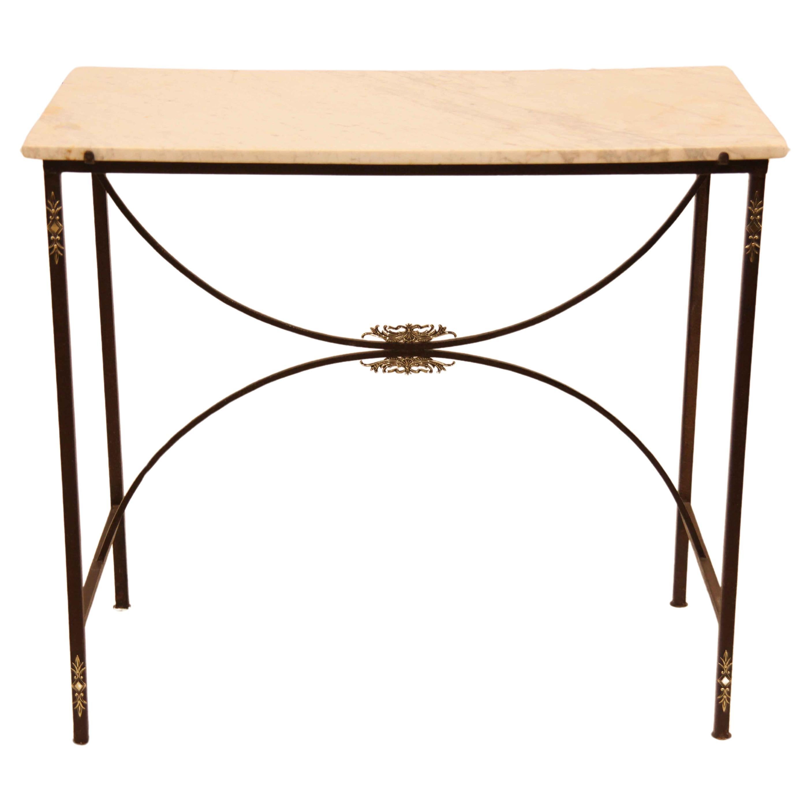 Table console française à plateau en marbre  en vente