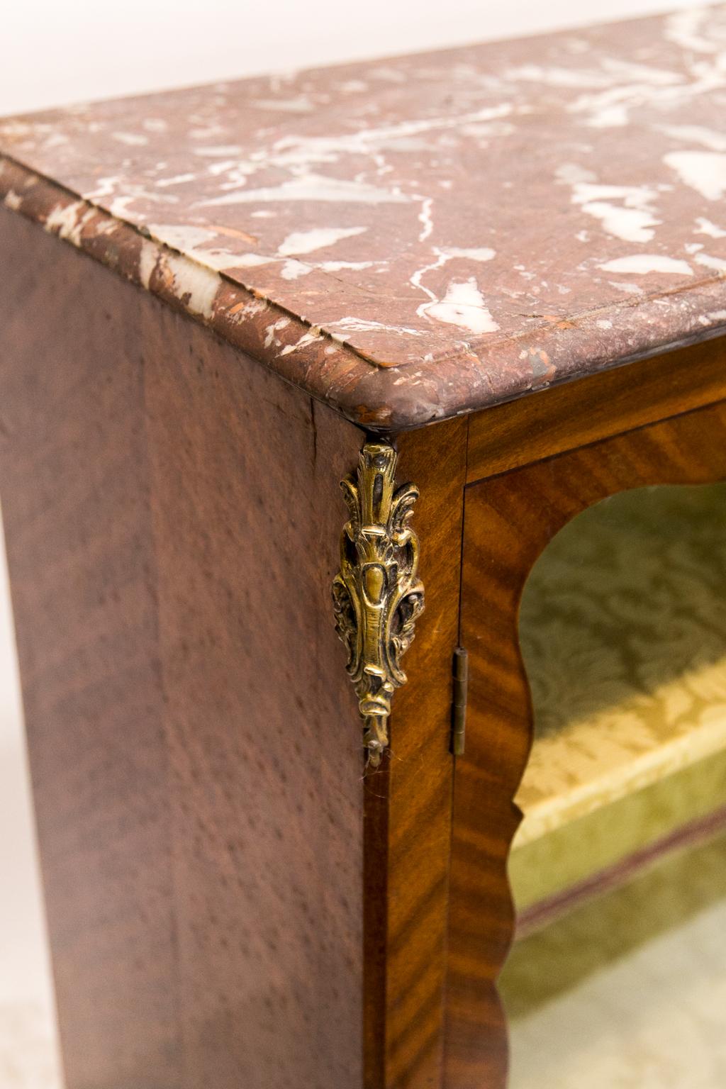 Early 20th Century French Marble-Top Display/Bookcase For Sale