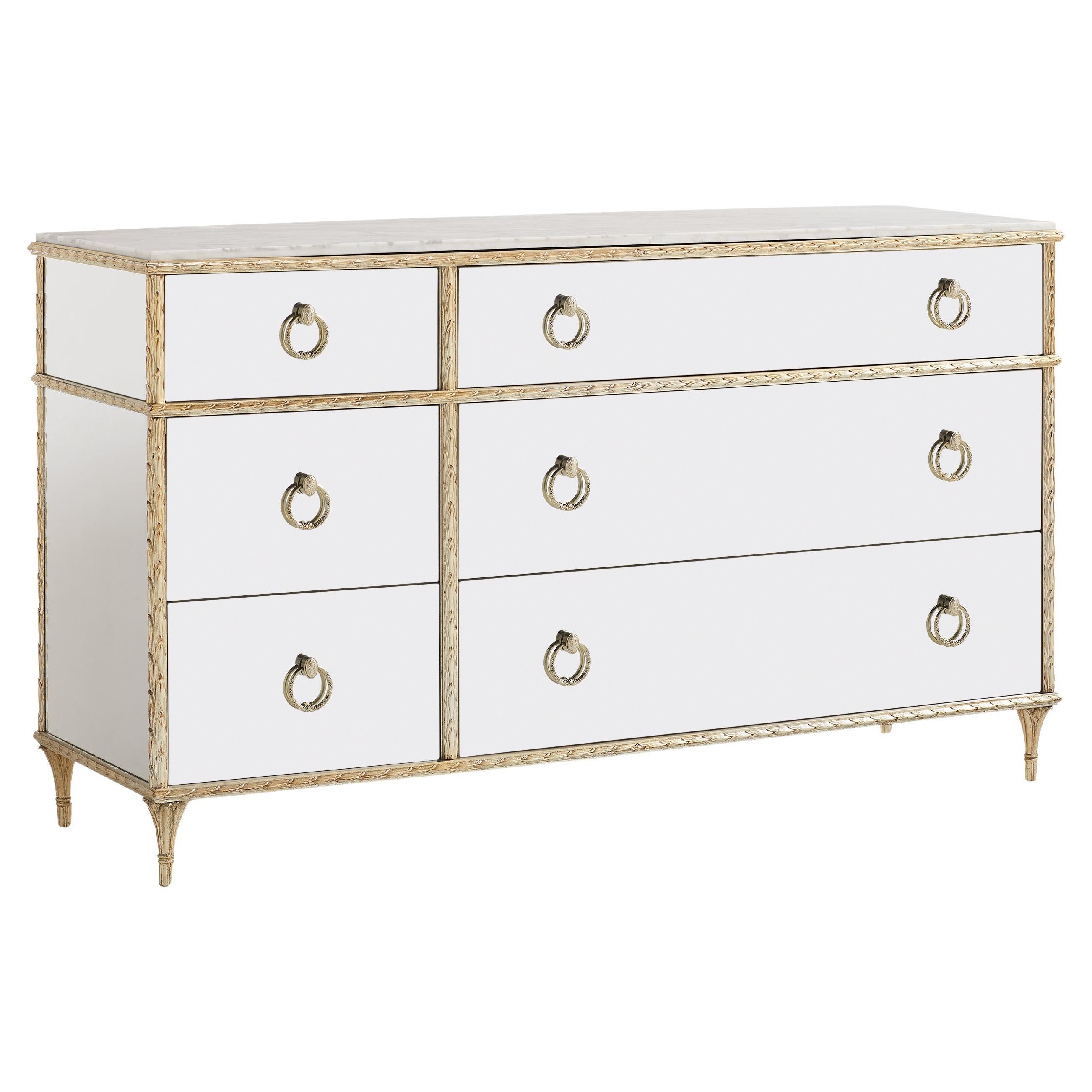 Commode française à plateau en marbre - Gold