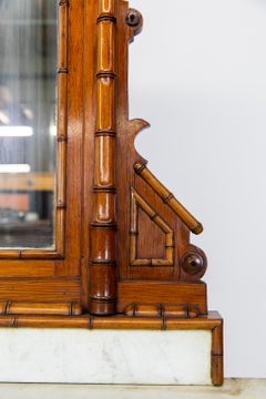 French Marble-Top Faux Bamboo Vanity