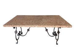 French Marble Top Garden Dining Table