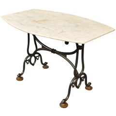 French Marble-Top Garden Table