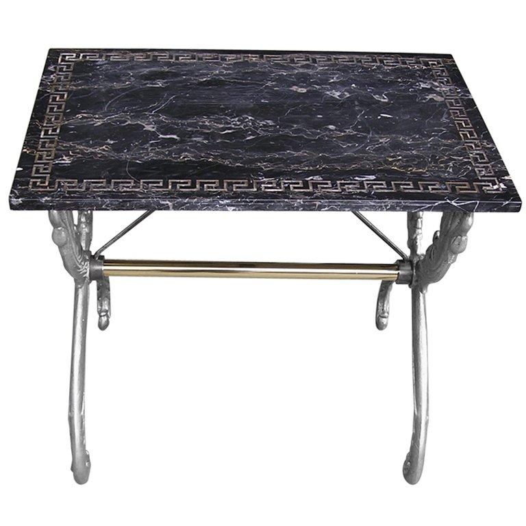 French Marble Top Garden Table