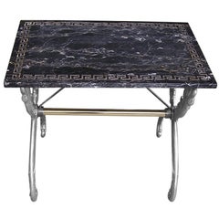 Antique French Marble Top Garden Table