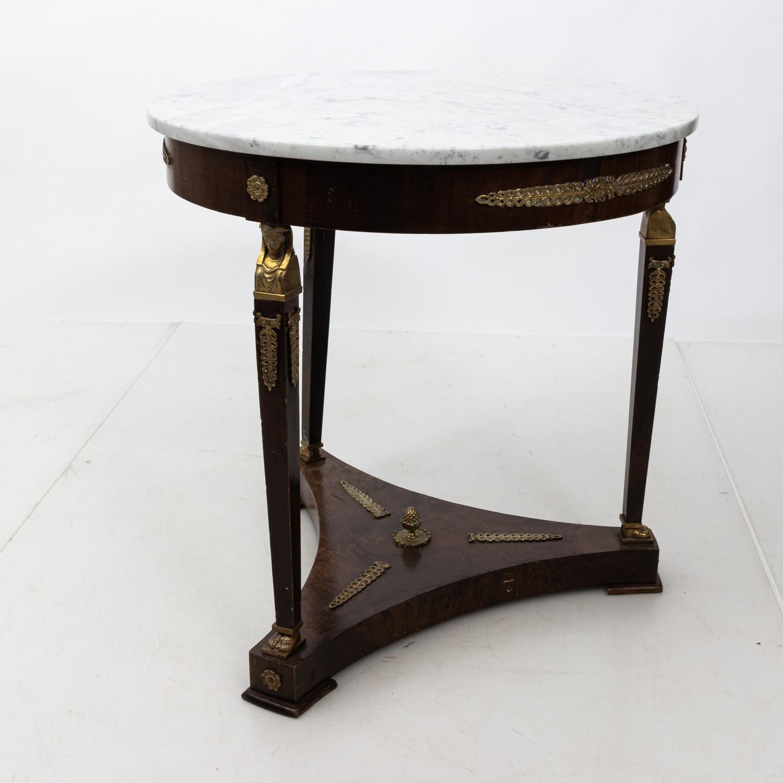 French Marble-Top Gueridon Table In Good Condition In Stamford, CT
