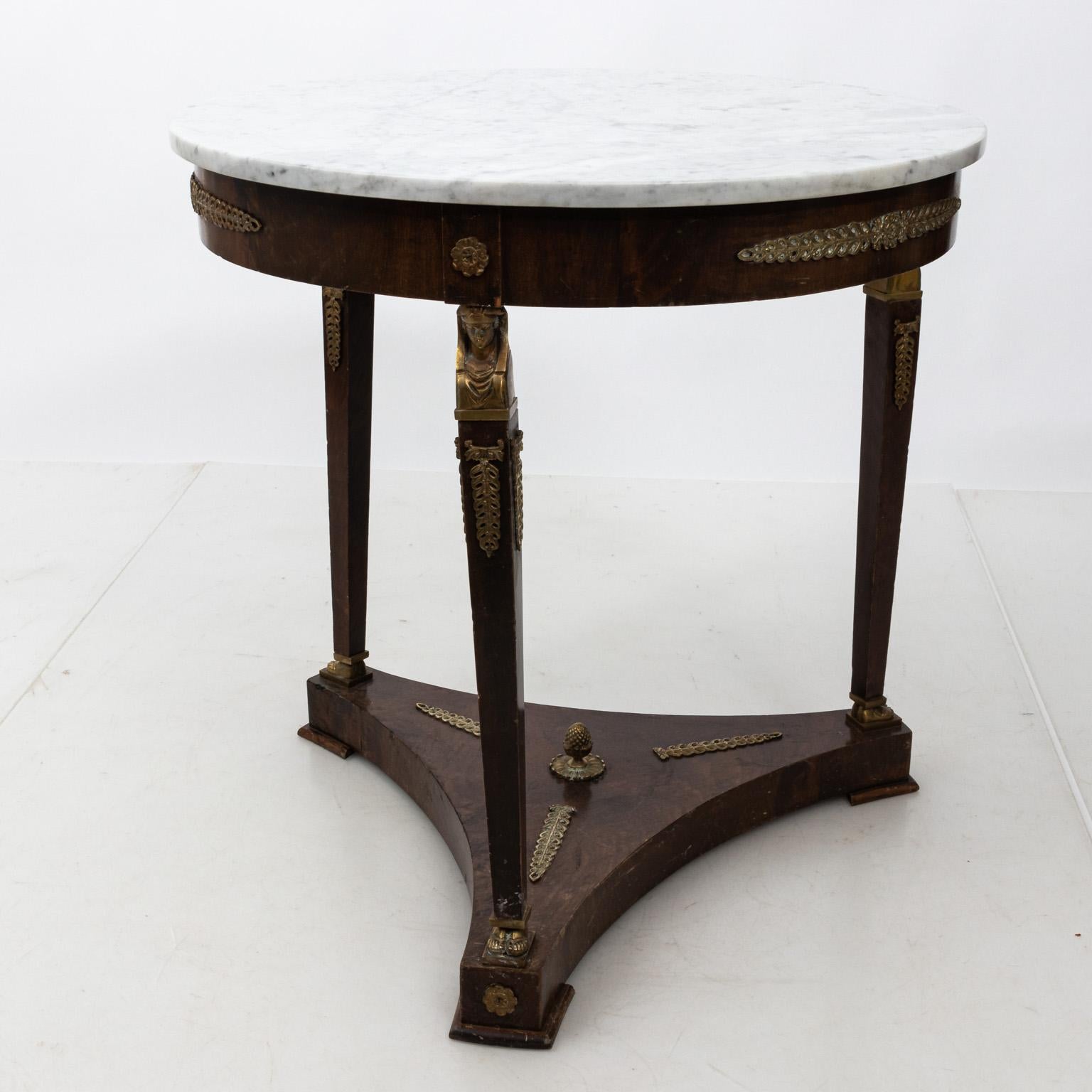 French Marble-Top Gueridon Table 1