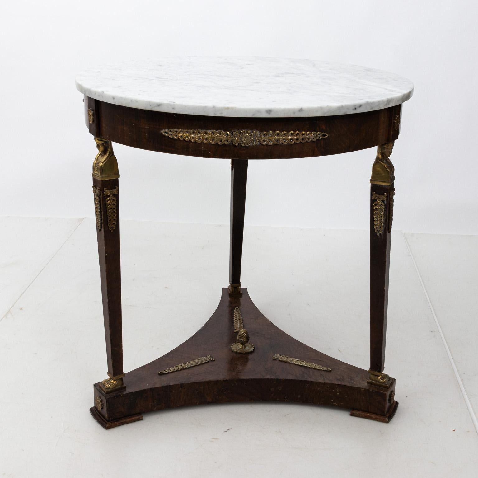 French Marble-Top Gueridon Table 2