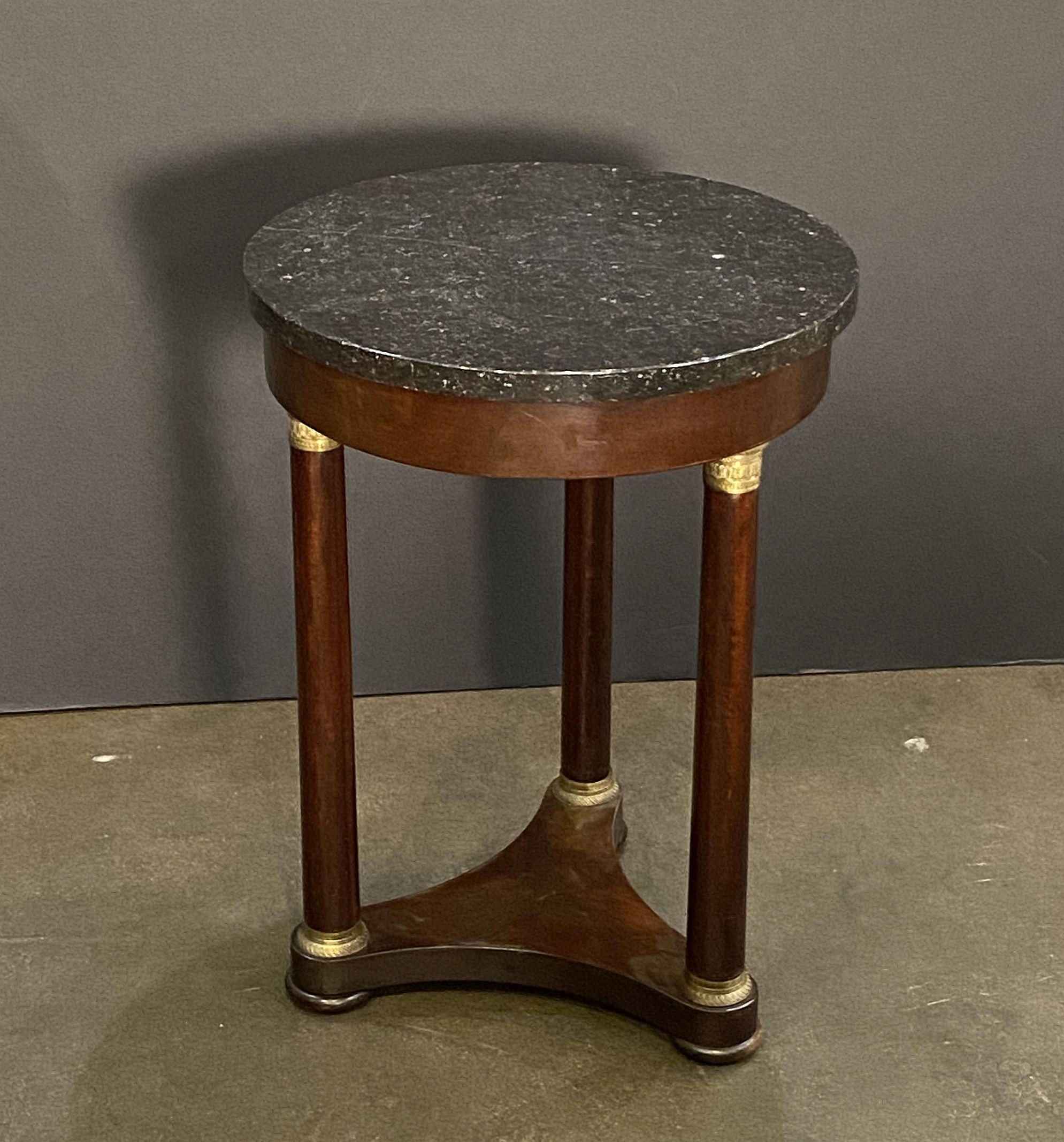 French Marble-Top Gueridon Table or Guéridon in the Empire Style For Sale 8