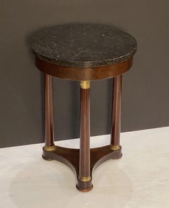 French Marble-Top Gueridon Table or Guéridon in the Empire Style