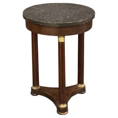French Marble-Top Gueridon Table or Guéridon in the Empire Style