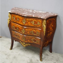 French Marble-Top Kingwood Commode