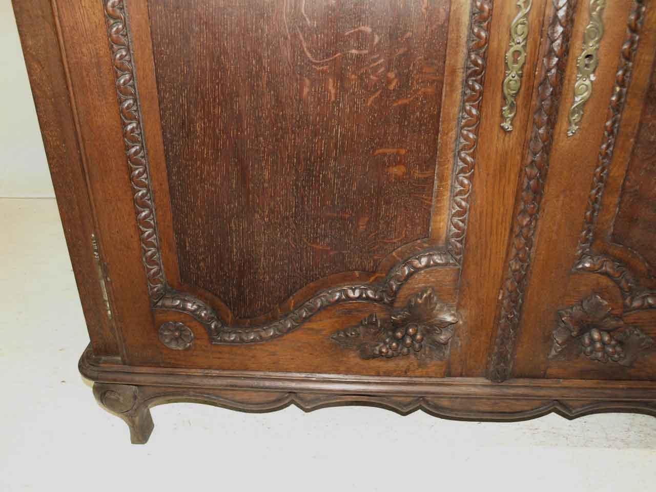 French Marble Top Oak Buffet For Sale 3