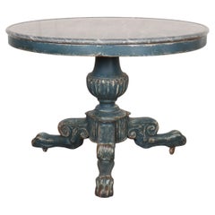 Used French Marble Top Painted Gueridon