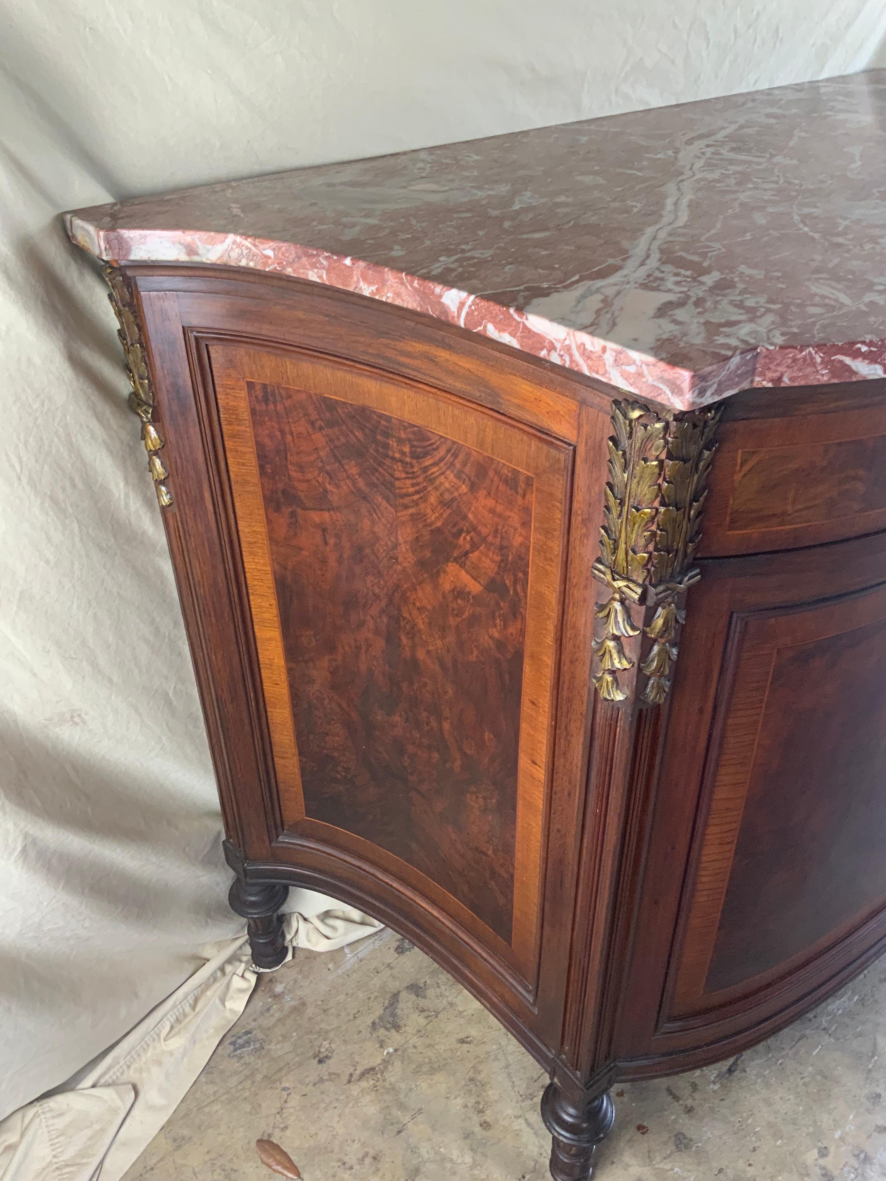 French Marble Top Server / Linen Press 5