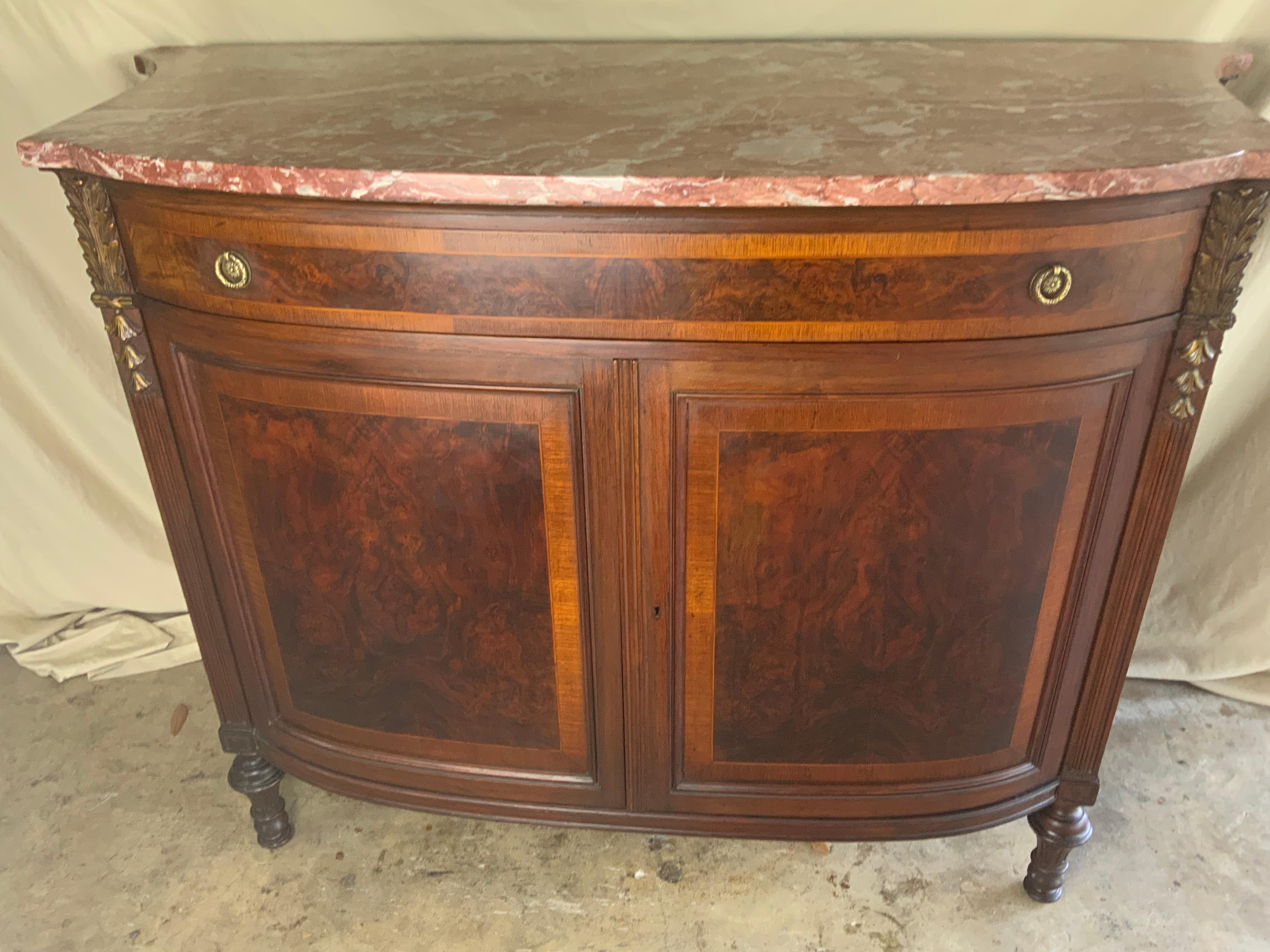 French Marble Top Server / Linen Press 6