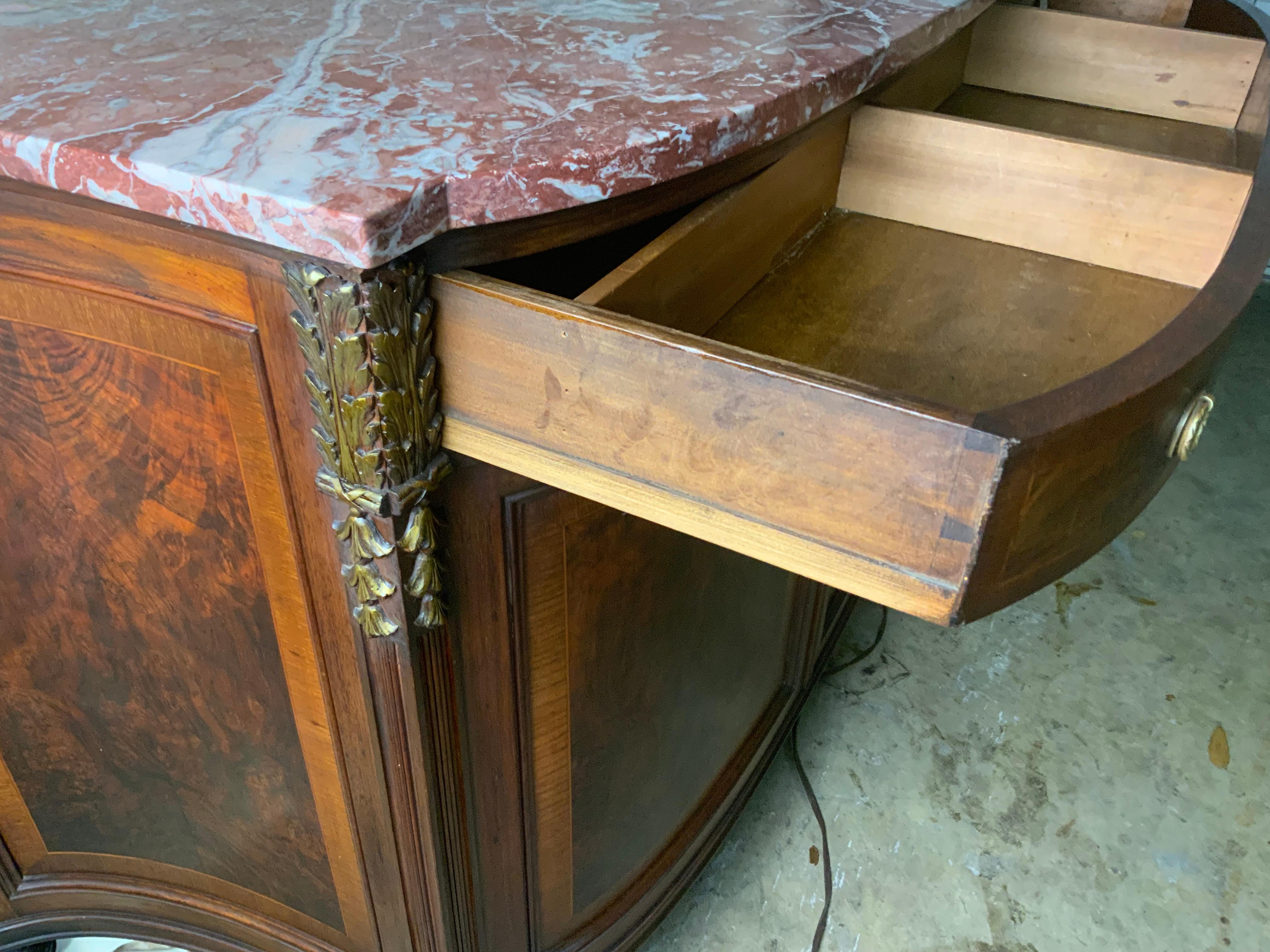 French Marble Top Server / Linen Press 8
