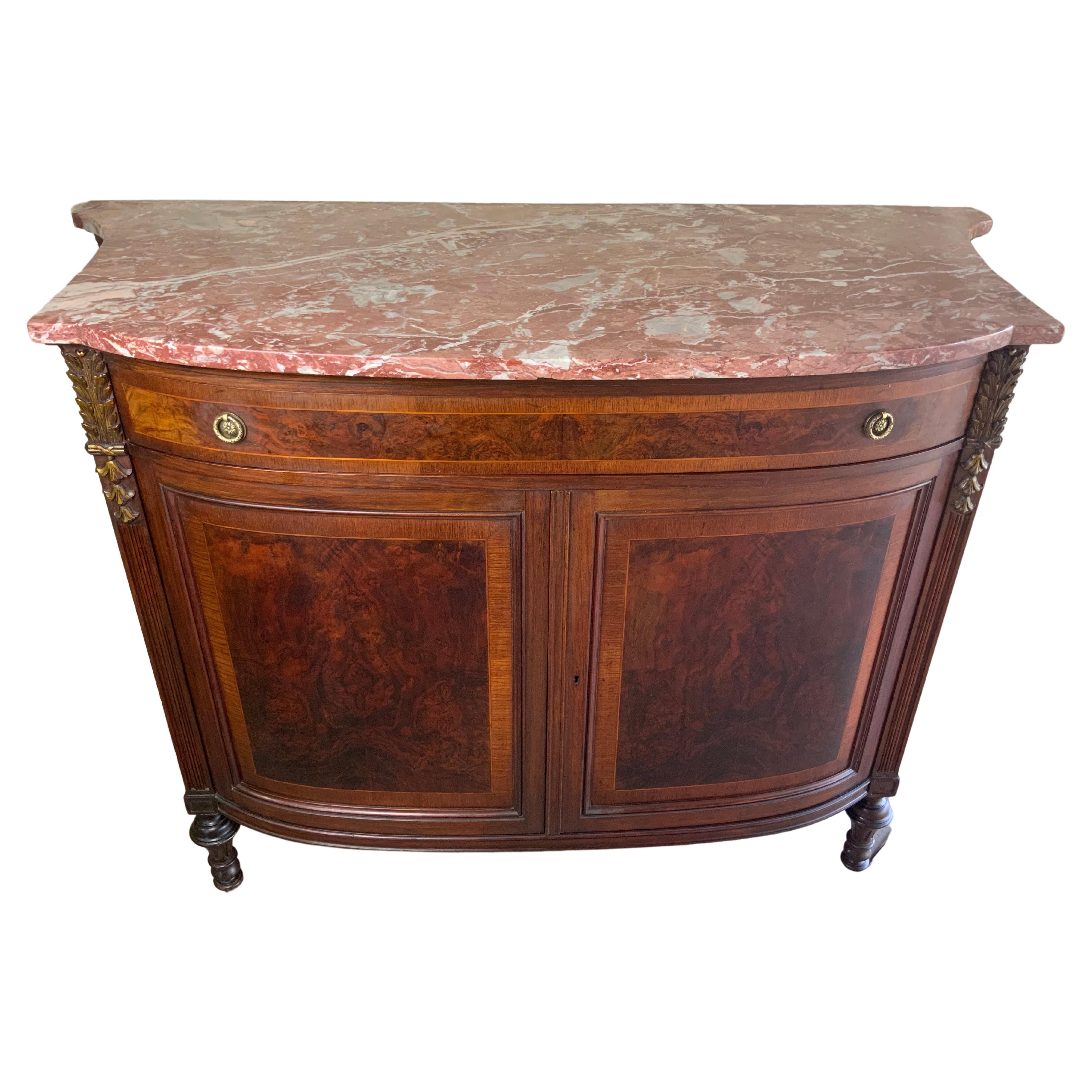 French Marble Top Server / Linen Press